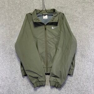 Nike Sample Jacket Size Youth Medium‎ Green Bomber Windbreaker Zip Up Swoosh